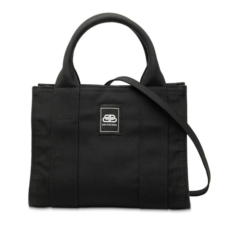 Balenciaga Trade Handbag Shoulder Bag Black Canvas